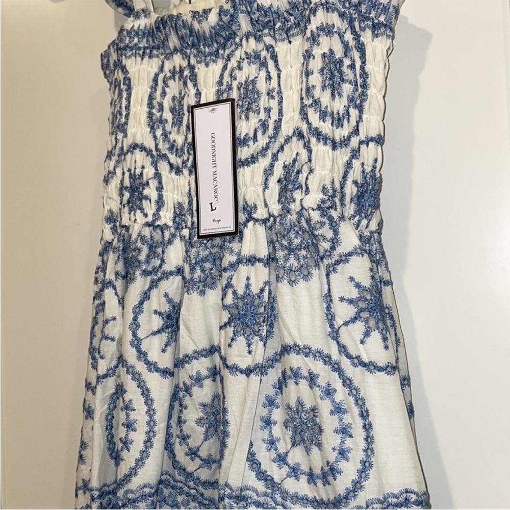 Goodnight Macaroon Blue & White Printed Maxi Dress - Picture 3 of 11